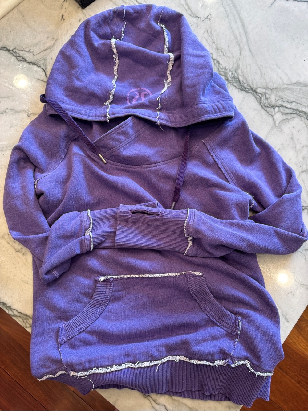 lululemon athletica Purple Raw-Edge Hooded Sweatshirt